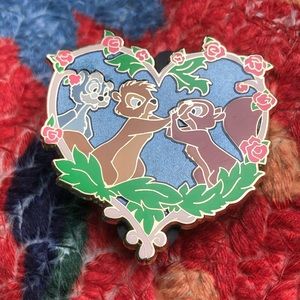 Enameled lapel pin- Disney Sword In The Stone, squirrel scene, heart